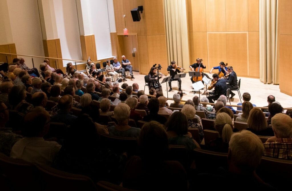 2016 Strings event at the Gearan Center in Geneva featuring two violins, two cellos and two violas.